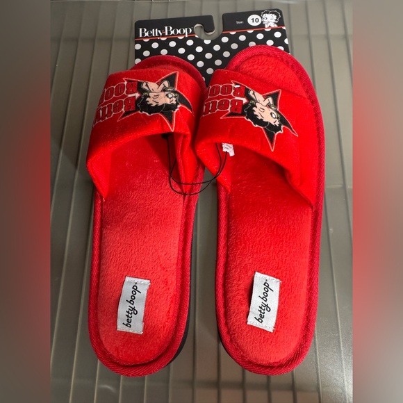 Betty Boop Vibrant Red cushion slip-on Slippers size 10 - Picture 2 of 5